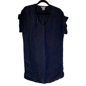 Hard Tail V-Neck Shift Dress Womens Size XS Navy Blue Lightweight Cupro Vacation